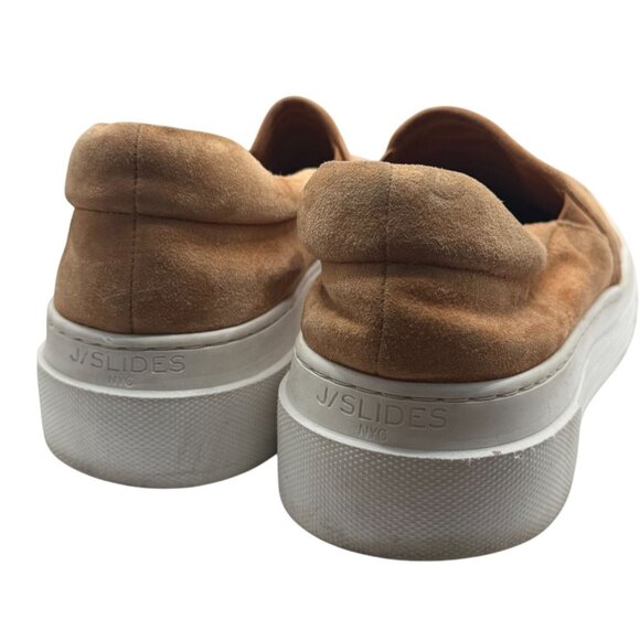 J/Slides NYC Womens 10 Aileen Platform Slip On Sneakers Brown Suede Leather‎ - Picture 4 of 10